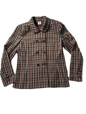 CAbi Plaid Double Breasted Jacket Womens M Tartan Preppy Academia