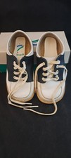 Vintage Stride Rite Saddle Oxfords Children's Size 7 White  Deep Navy Blue