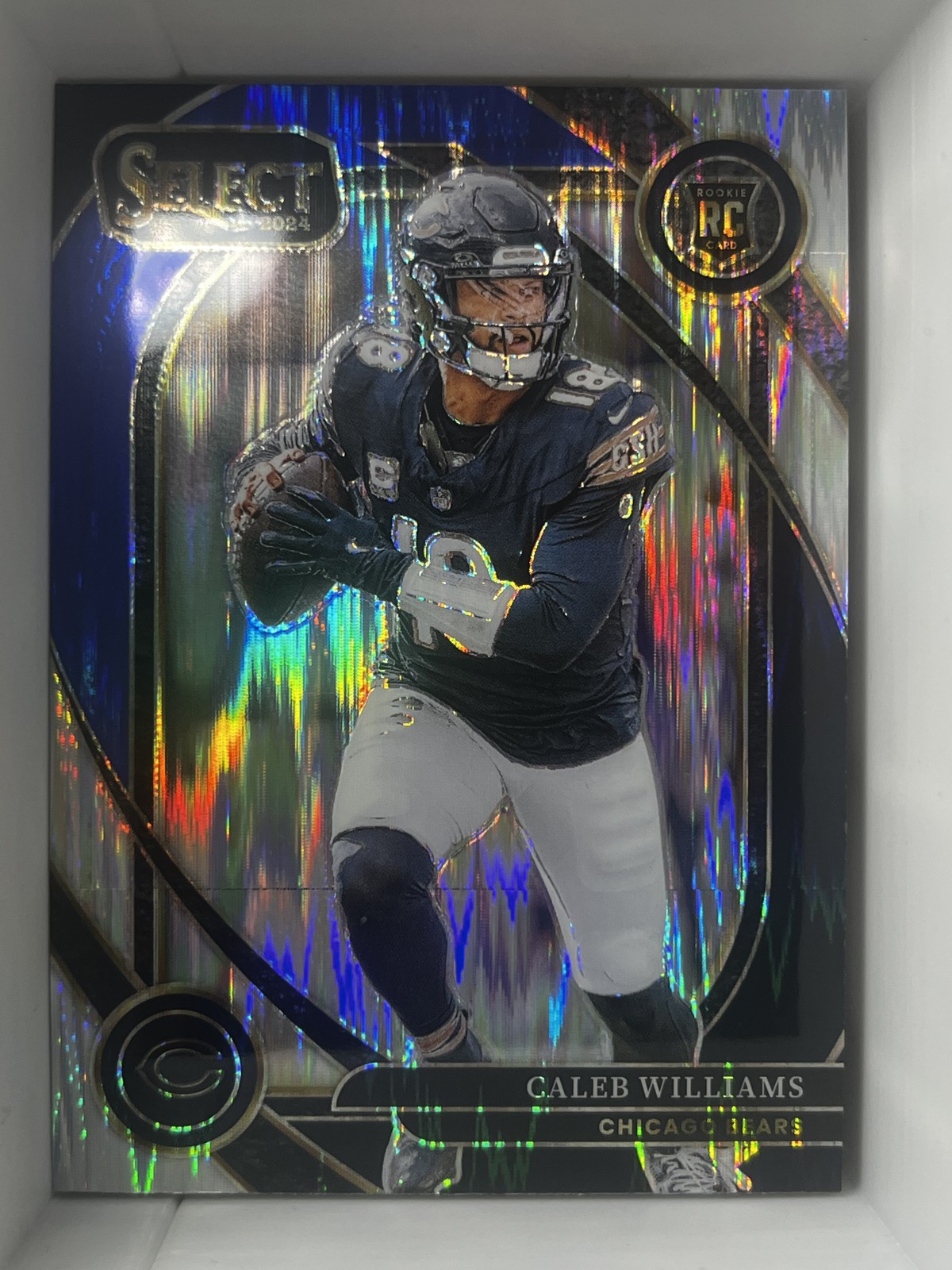 2024 Panini Select Club Level Caleb Williams #216 Black & Blue Shock Prizm (RC)