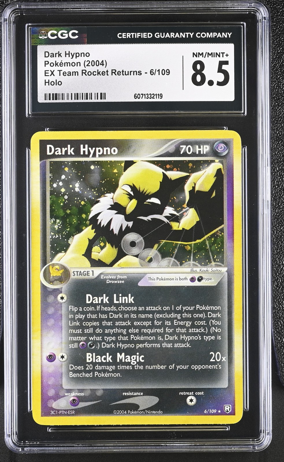 CGC 8.5 Dark Hypno 2004 EX Team Rocket Returns 6/109 Holo Pokemon Card