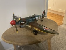 Large Tin Metal Spitfire Model Plane RAF Military Aircraft Display Ornament