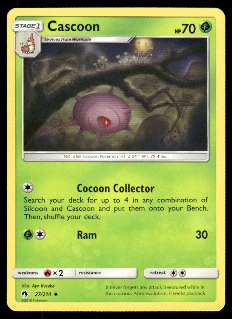 2018 Pokemon Cascoon Uncommon Lost Thunder 27/214 NM