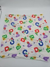 Vintage Cuddle Me Fitted Crib Sheet ABCs Animals Blue Red Yellow Green Dino