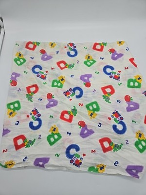 Vintage Cuddle Me Fitted Crib Sheet  ABCs Animals Blue Red Yellow Green Dino 