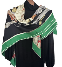 51"x51"Horses Print 70 Cashmere30 Silk Satin Thin Scarf 130x130cm 6-41