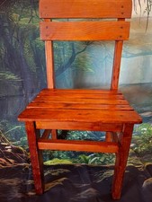 VINTAGE, TEDDY BEAR / DOLL OR SMALL CHILDS CHAIR. STAINED PINE. 20 " HIGH.