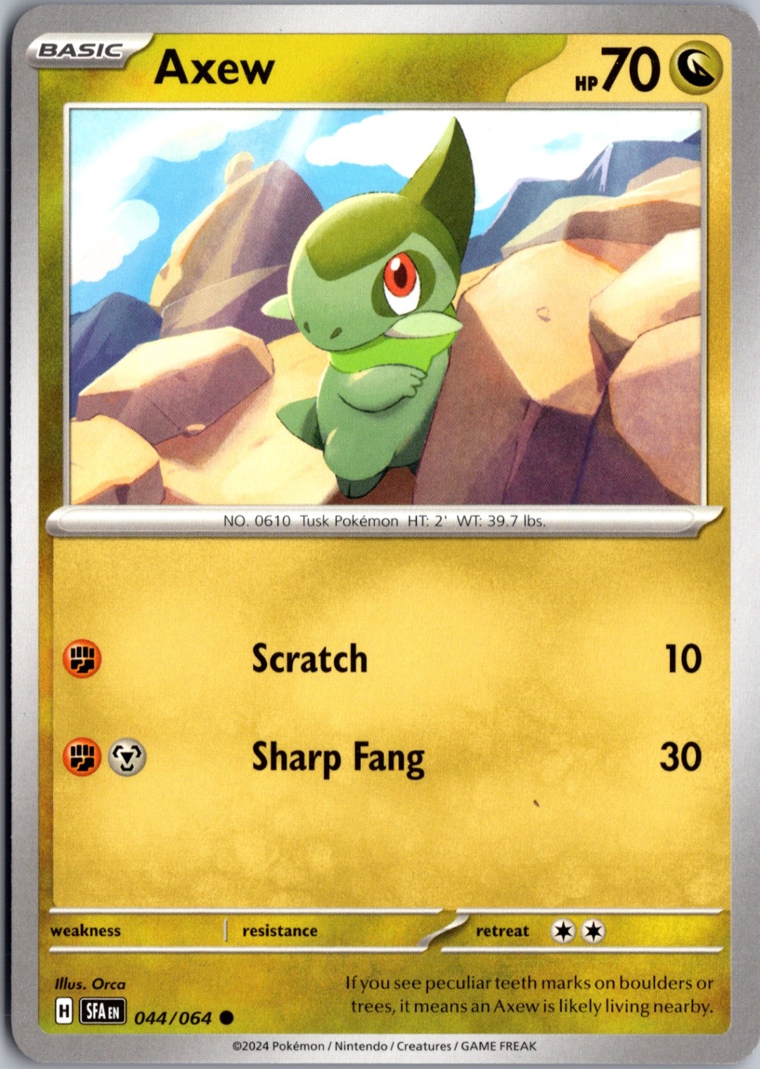 Axew Normal Common SV: Shrouded Fable 044/064 NM