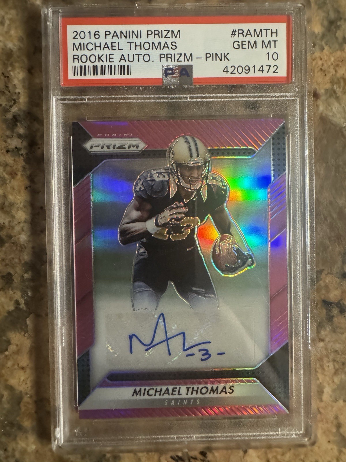 Michael Thomas Panini Prizm Rookie Autograph Prizm #RAMTH Pink