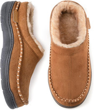 Men'S Slip on Moccasin Slippers, Indoor/Outdoor Warm Fuzzy Comfy House Shoes, Fl