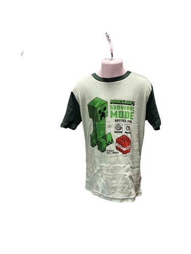 MINECRAFT Comfort Pajamas Sleepwear Set Boys Size 12 Green 100 % Cotton - Picture 1 of 3
