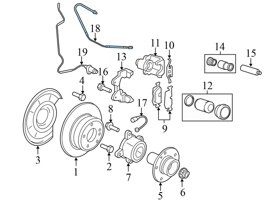 BMW X6 2008-2019 - Manguera de freno trasero / línea 6887450 Foto 3 de 4