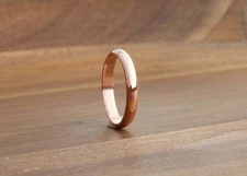 Polished Copper Band, Pure Copper Ring, Half Round Unisex Men Women Jewelry Gift