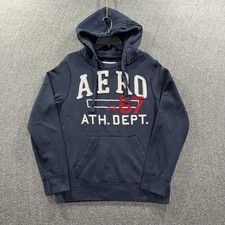 Y2K Aeropostale Hoodie Mens Medium Navy Blue No 87 ATH DEPT Pullover Sweatshirt