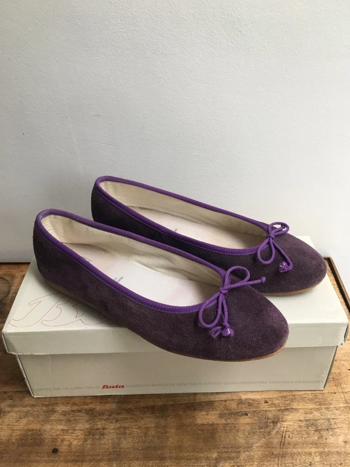 BALLERINES DAIM VIOLET, "BATA", POINTURE 37 - Photo 2/4