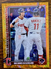 2025 Topps Update #US26 Steven KWAN Jose RAMIREZ GUARDIANS Gold Holo Foil /50