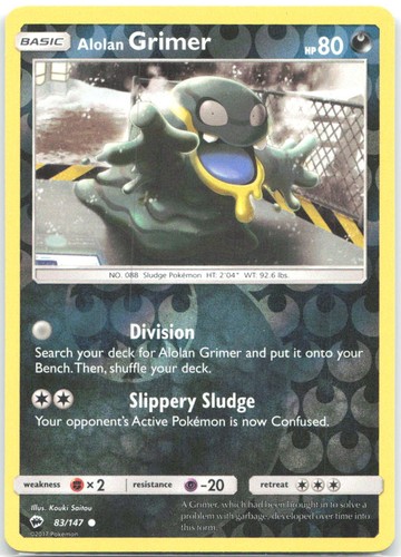 Alolan Grimer 83/147 Reverse Holo Common Burning Shadows Pokémon TCG