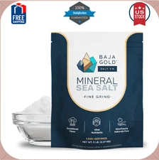 Baja Gold Mineral Sea Salt, Fine Grind, 5 Lb. Bag
