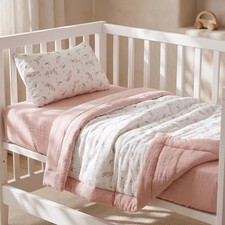 Crystalsylara Muslin Cotton Crib Bedding Set for Girls