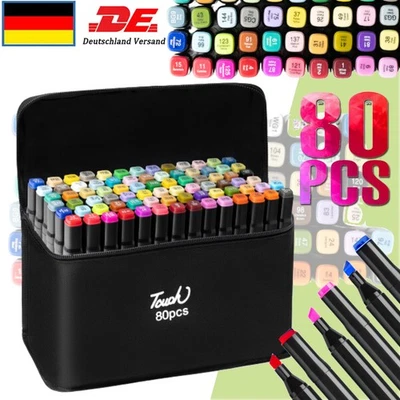MARKENLOS Textmarker Marker Tip Sketch Kinder Stifte Erwachsene Set 80 Farben Graffiti
