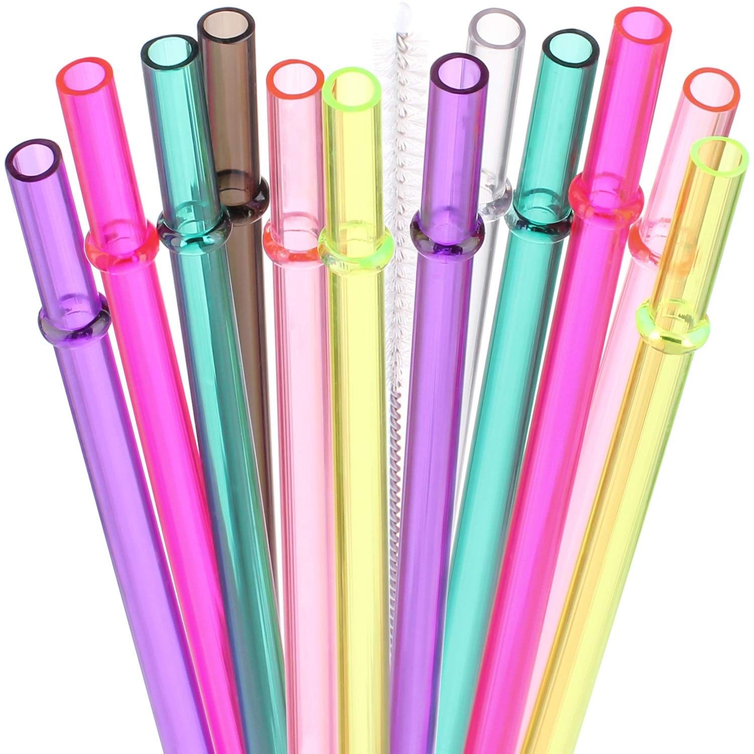 13" Long Reusable Plastic Replacement Drinking Straws for 40 oz,30 oz & 24 oz