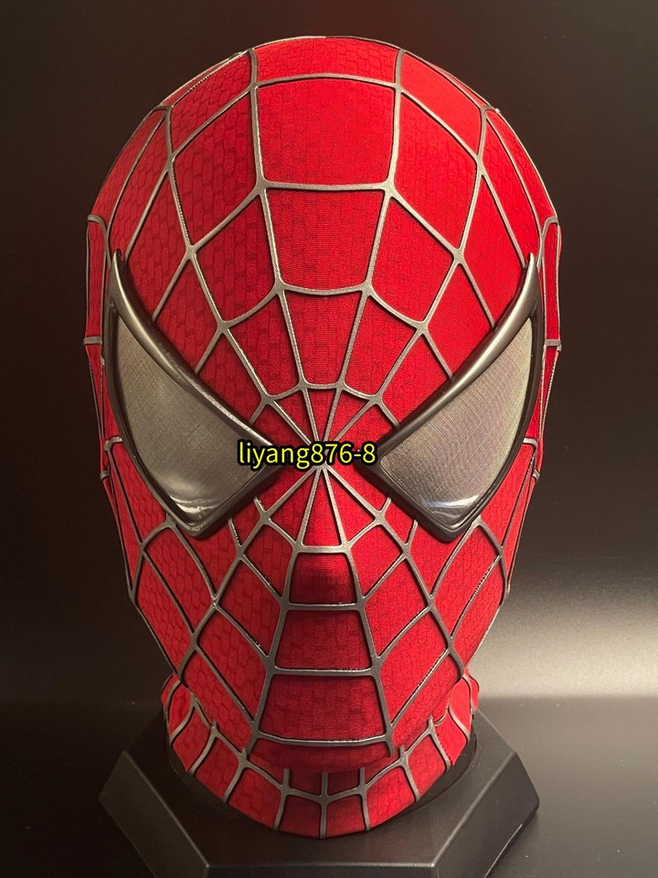 Hecho a mano 1:1 Spiderman Tobey Máscara Spiderman 3D Tocado Máscara de Halloween