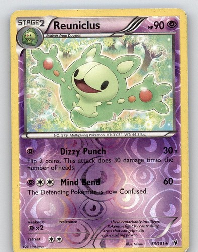 Reuniclus 53/101 Rare Noble Victories Pokemon Reverse Holo Heavily Played