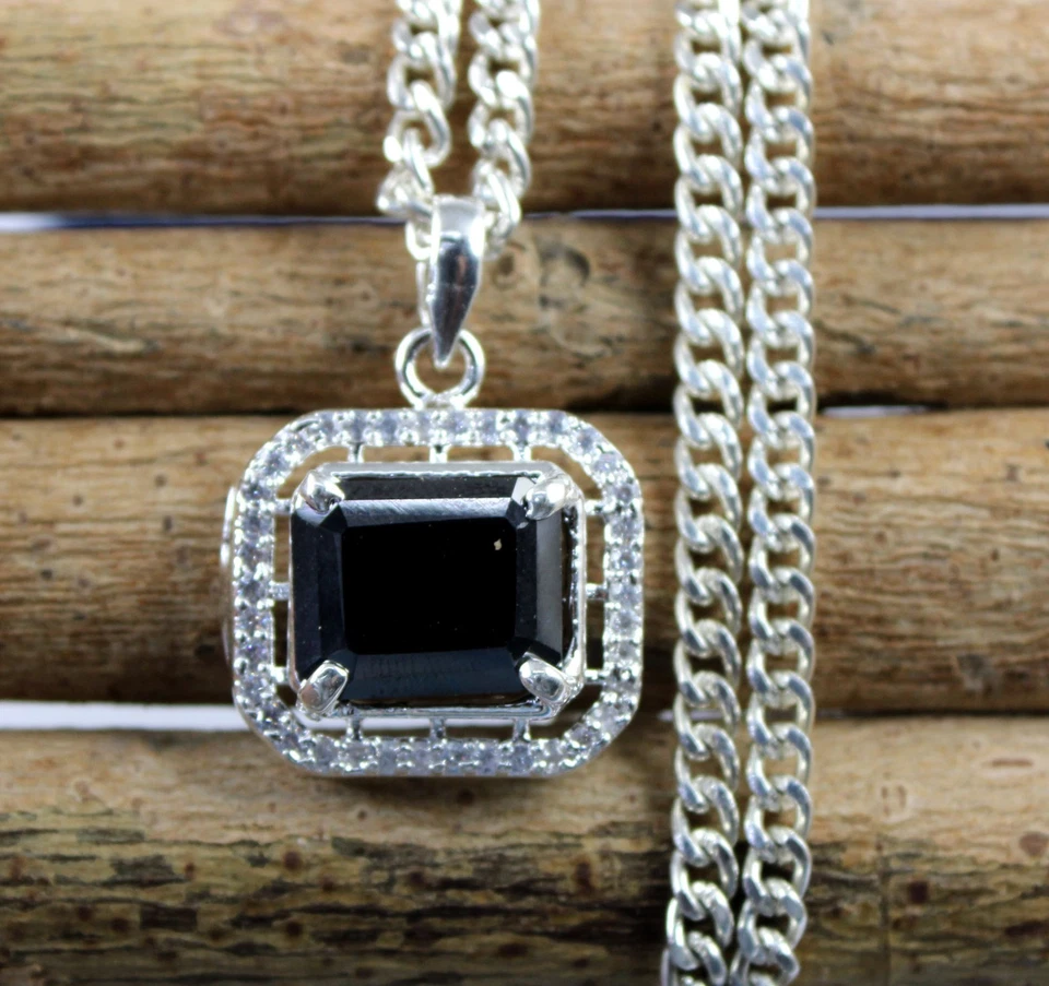 10.94 Karat Schwarz Diamant Solitaire Smaragdschliff Zertifiziert Neueste Design - Bild 4 von 4