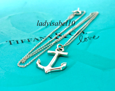 18,25'' Tiffany & Co. Anker Anhänger Halskette Sterlingsilber mit Box - echt