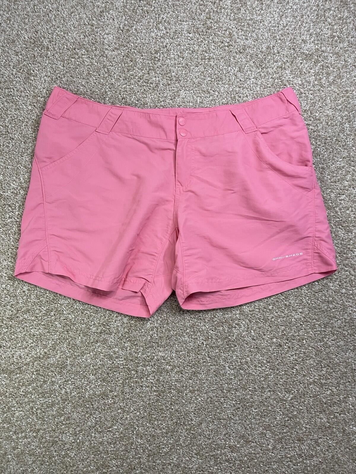 COLUMBIA PFG Shorts Size XL Pink Nylon Elastane Women's Activewear Fishing