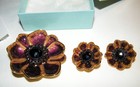 Vintage Set ALANA STEWART BROOCH~CLIP EARRINGS DEMI PARURE Original Box~Booklet — photo 3