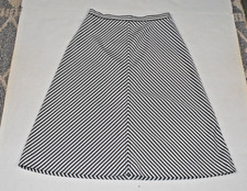 Vintage Skirt One Two Three Size S 70s Black White Diagonal Stripe A-Line