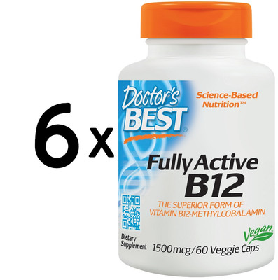 6 x Doctors Best Best Fully Active B12, 1500mcg - 60 vcaps (196,30 EUR/kg)