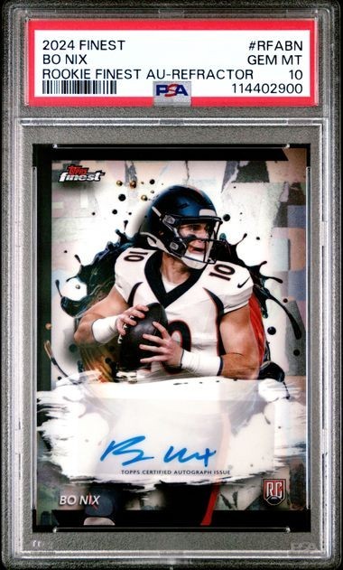 Bo Nix Topps Finest Rookie Finest Autographs #RFABN Refractor
