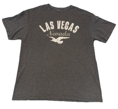 Vintage Y2K Hollister T-Shirt Las Vegas Nevada Logo Size XL Gray Rare Preppy