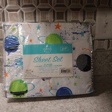 Kute Kids Galaxy,Stars 4 pc. Full Sheet Set Multi color OEKO-TEX