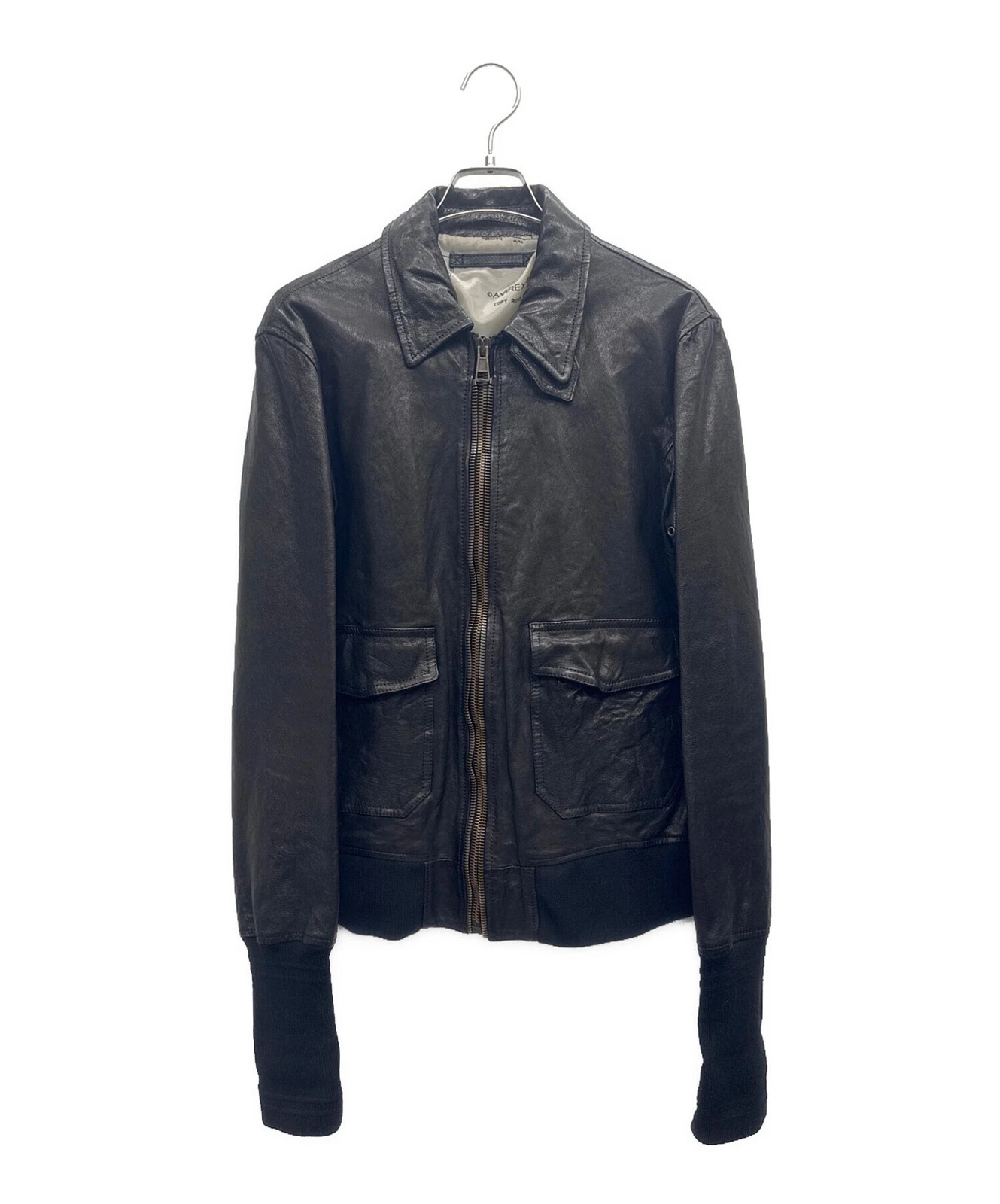AVIREX x COLLECTION PRIVEE Lambskin Leather Jacket Men's Size 48 Dark Brown - product detail image 1