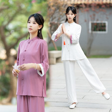 Spring Summer Women Cotton Tai chi Uniforms Kung fu Martial arts Wing Chun Suit