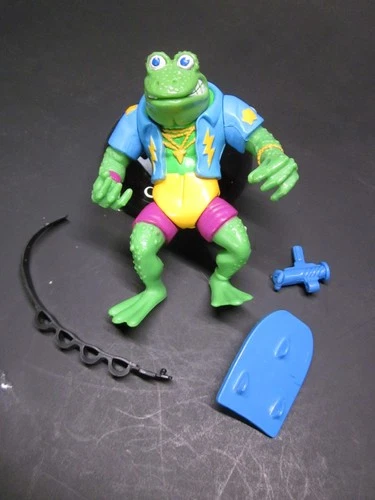 Vintage 1989 TMNT Genghis Frog Action Figure w/ Accessories – Playmates