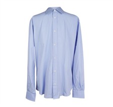 Hermes Men's Shirt Cotton Blue Button Down Shirt 40  15.75 New