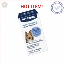 PetArmor Antihistamine Allergy Relief for Dogs, 100 Tablets