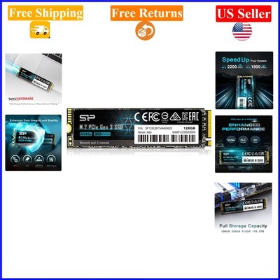 Silicon Power 128GB NVMe M.2 SSD for Laptop, Gaming, PCIe Gen3x4