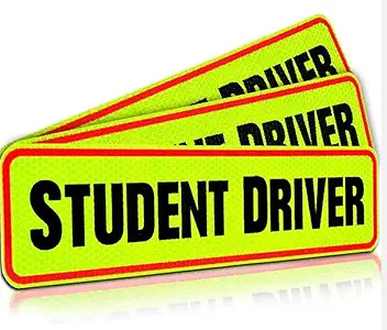 3pcs Magnet  XL Reflective Safety Sign, Reusable Car Warning for New Drivers, H