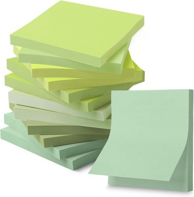- Sticky Notes, 3 x3 , 12 Pads, 600 Sheets, Shades of Green Sticky Notes 3x3