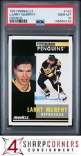 1991 PINNACLE FRENCH #143 LARRY MURPHY PENGUINS HOF POP 2 PSA 10