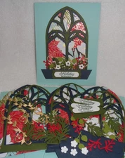 Stampin Up! Card Kit TRADITIONS OF CHRISTMAS Poinsettia Stained Glass Window