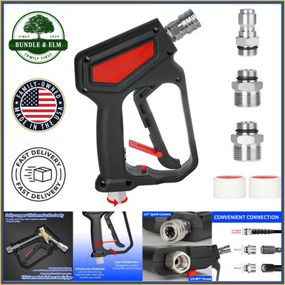 Compact Pressure Washer Handle with Locking Trigger for Easy One-Handed Use
