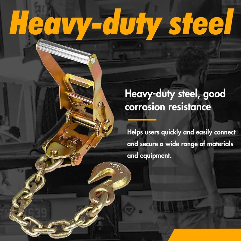 Heavy Duty Car Tie Down Straps (4PK) - 2" x 96" - 3,300 lbs Safe Working Load... - Image 2 of 4