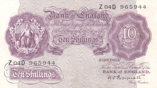 #Bank of England 10 Shillings 1940 P 366 XF K. O. Peppiatt