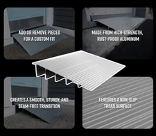 EZ Access 13964 Transitions Modular Aluminum Entry Ramp 5" Rise Metallic TMER5