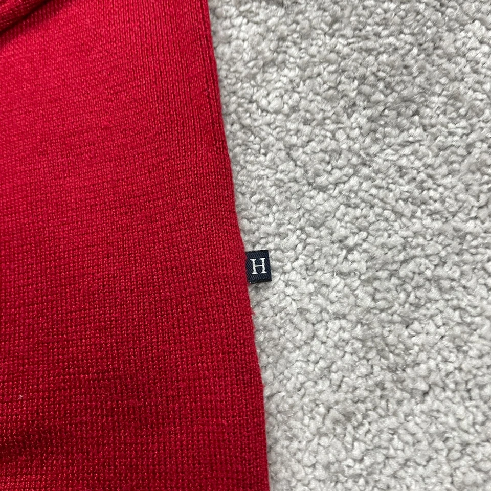Hilfiger мериносовой шерсти шелк пуловер свитер женщин маленький красный v-образным вырезом туго трикотажа - Изображение 4 из 4